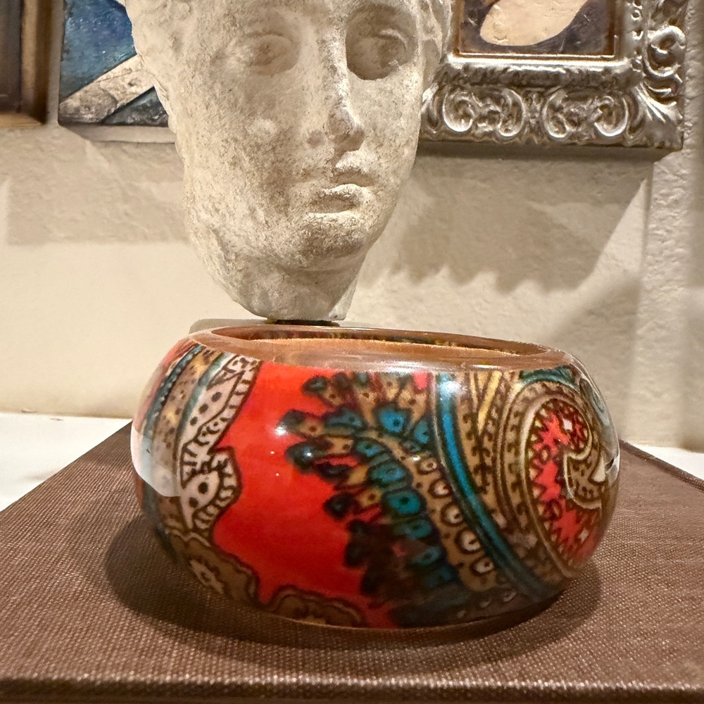 Vintage Multicolor Paisley Lucite Bangle‎ Bracelet